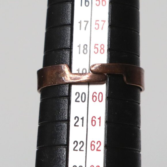 Vintage Antiqued Copper Turquoise Cluster Ring  Bohemian Southwestern Navajo - Picture 8 of 9